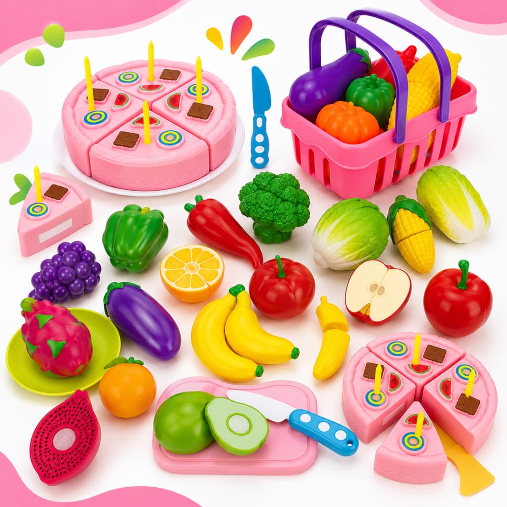 Frutas de Brinquedo Comidinhas Velcro Crec Crec Infantil