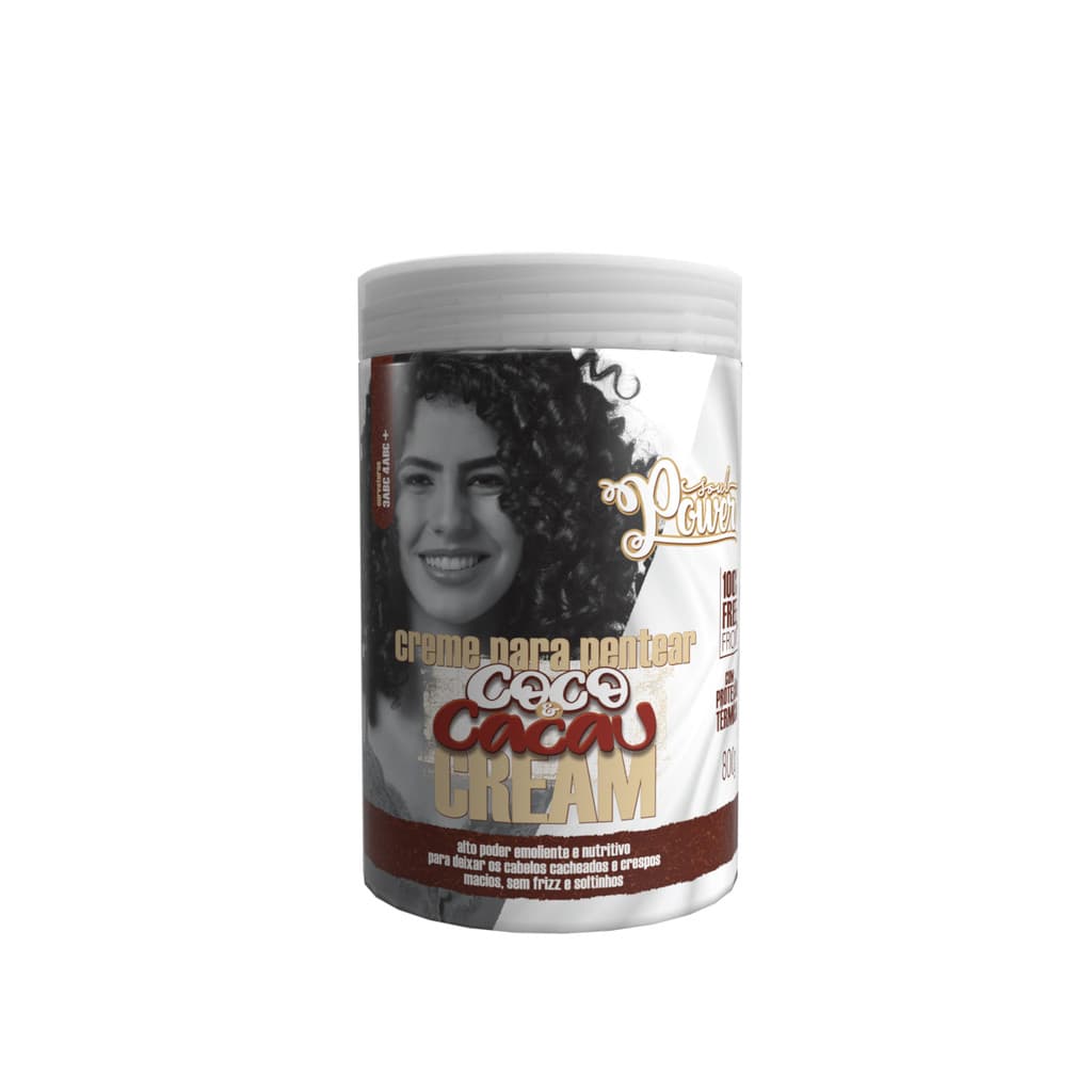 Creme para Pentear Coco e Cacau Soul Power - Deixa os Cachos Soltos e Macios - 800g