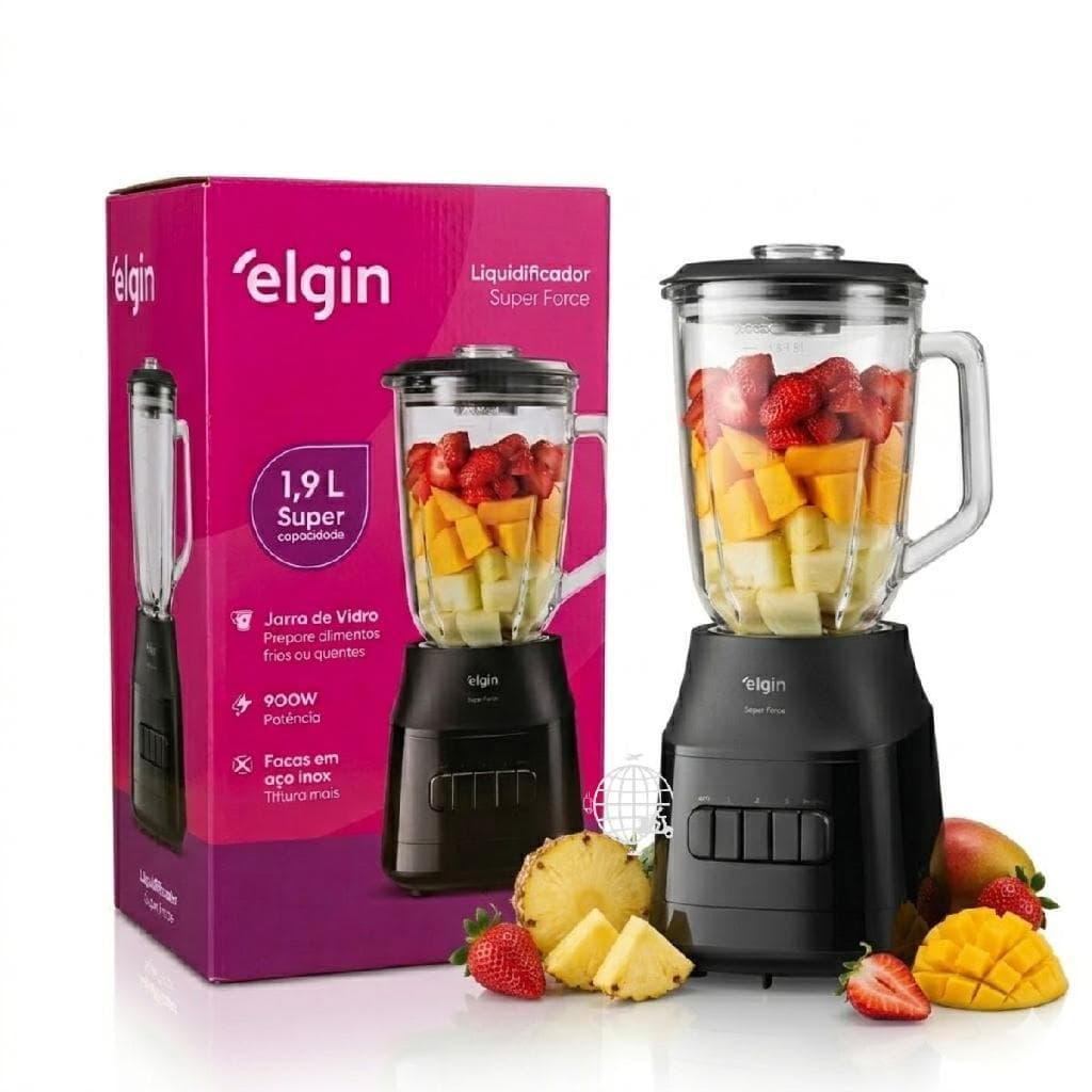 Liquidificador Super Force Elgin com Jarra de Vidro de 1.9L 900W 110V