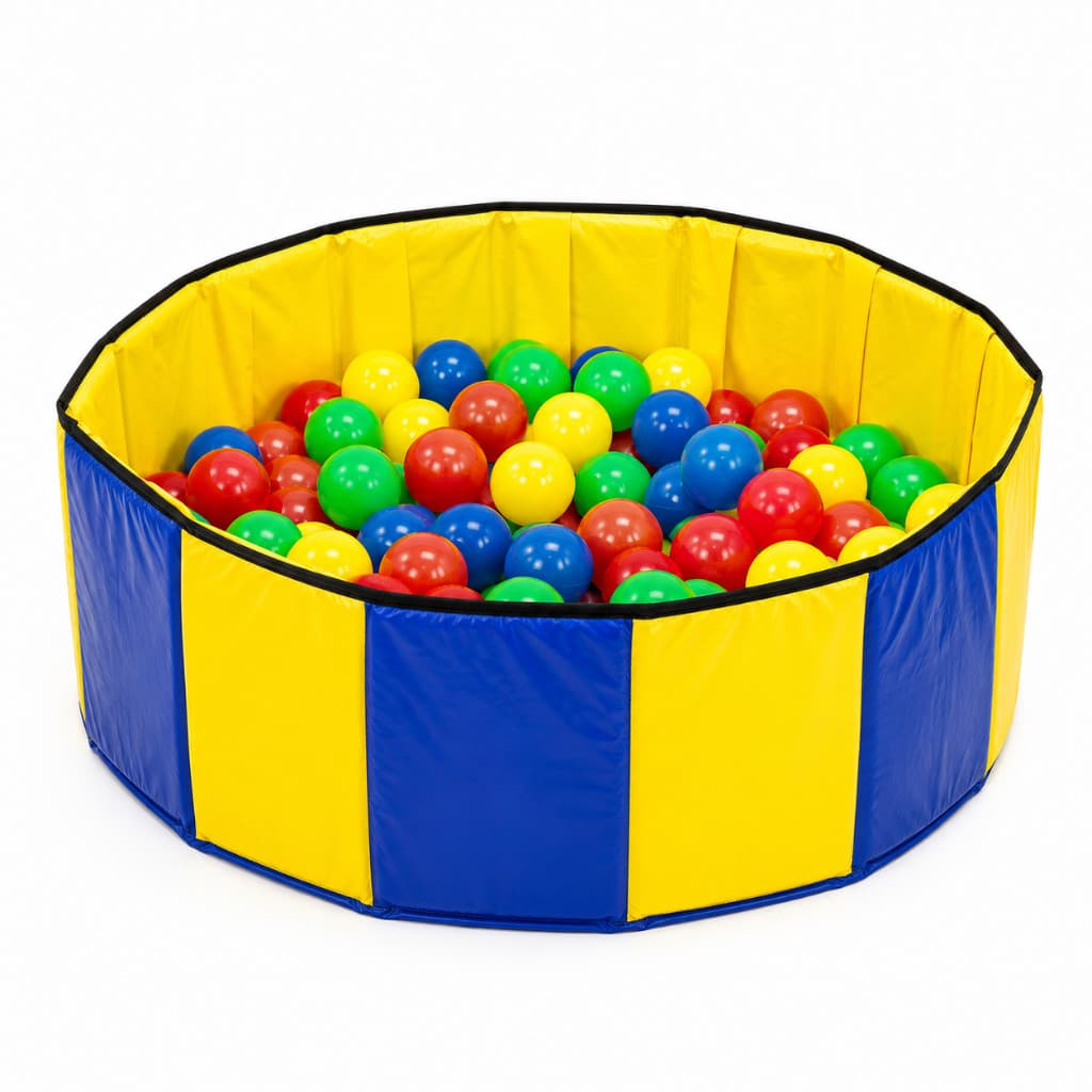 Piscina de Bolinhas Infantil Redonda + 100 Bolinhas Coloridas Resistente e Fácil de Limpar