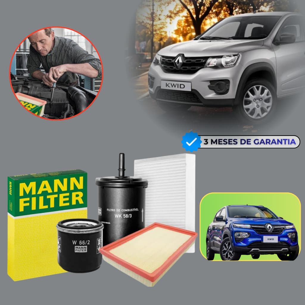 Kit Filtros Revisão Renault Kwid - Mann SP110654