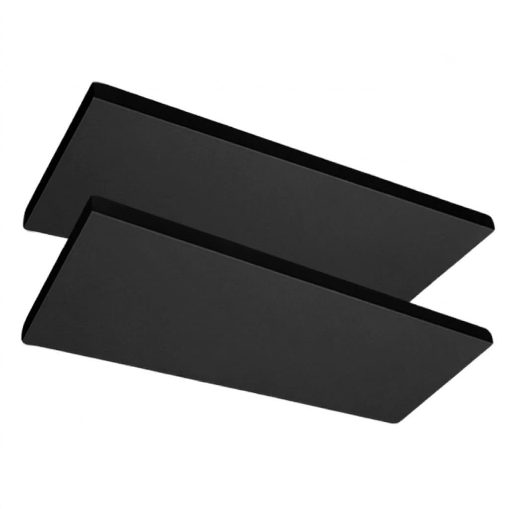 Kit 2 x Prateleira 60cm x 25cm Lisa Preta 15mm Resistente Premium