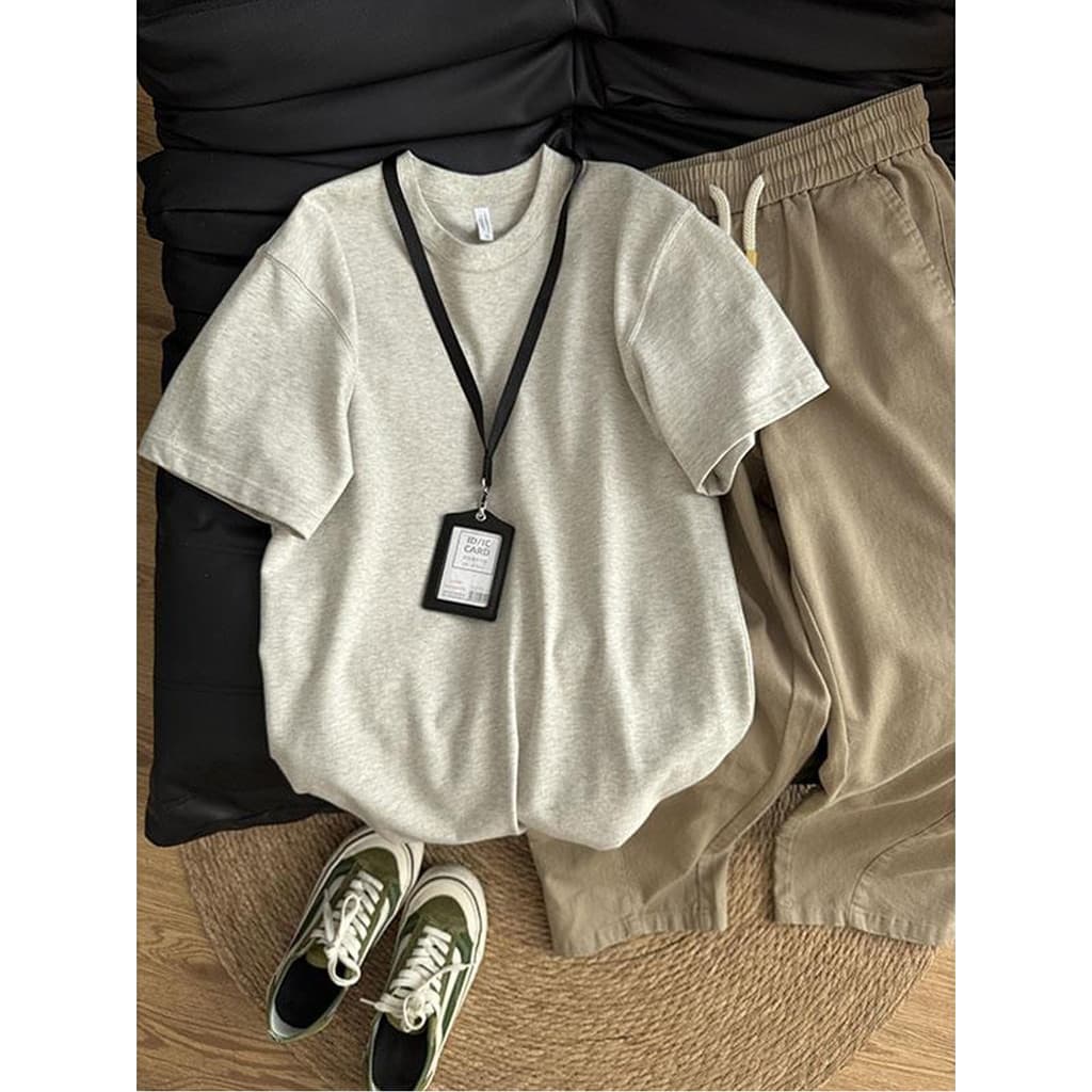 Americano rígido pesado flor cinza camiseta masculina verão cleanfit Xinjiang algodão de manga curta Commuter interior m