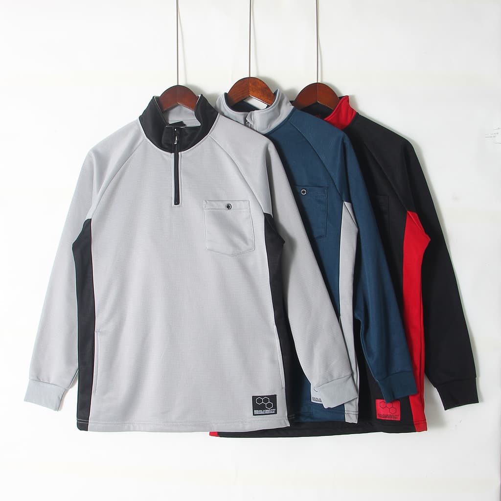 Japonês único outono inverno masculino gola alta forro de lã moletom quente comércio exterior meio zíper