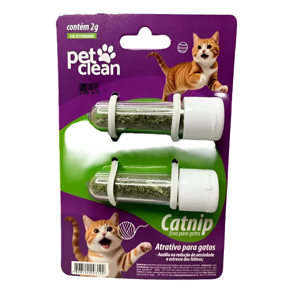 Cartela Com 2 Catnip Desidratado Erva Para Gato Atrativo