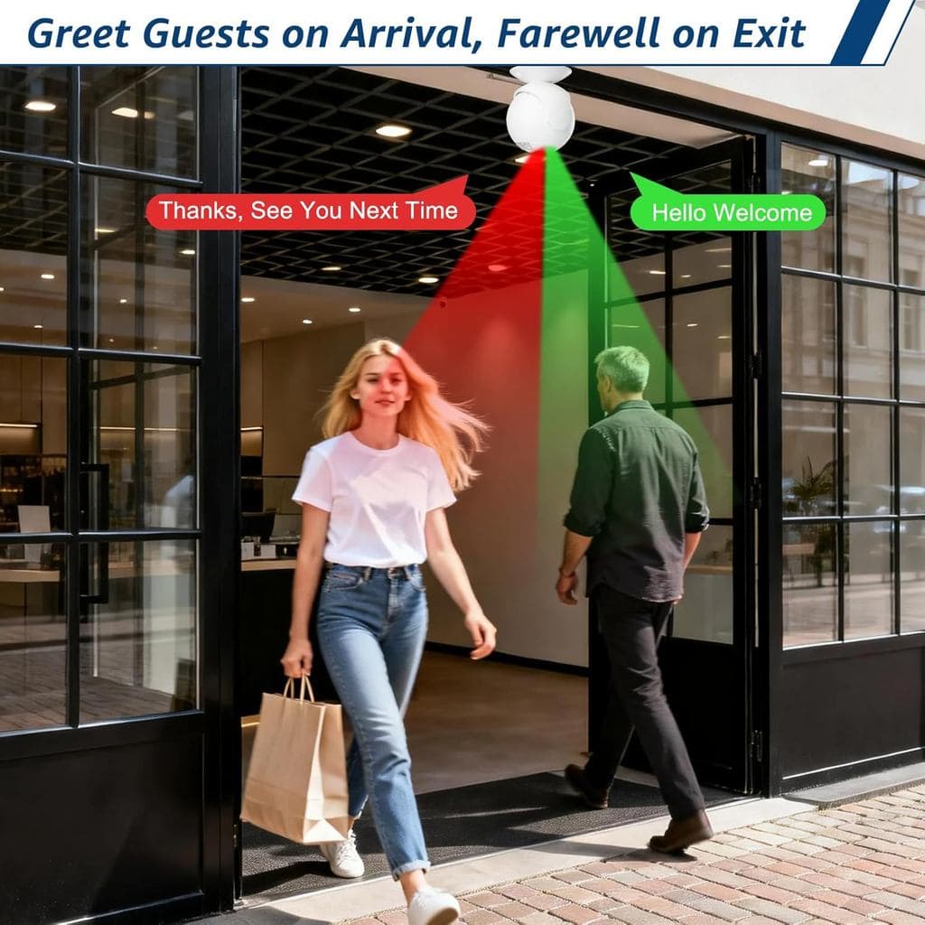 Campainha com Som Personalizável, Campainha Falante com Sensor de Movimento, Sensor de Porta, Alarme Detector de Movimen