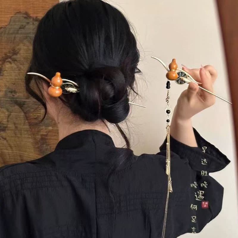 Estilo nacional montanha fantasma cabaça moeda de cobre longo borla Hairpin feminino novo estilo chinês Hanfu cabeça tra