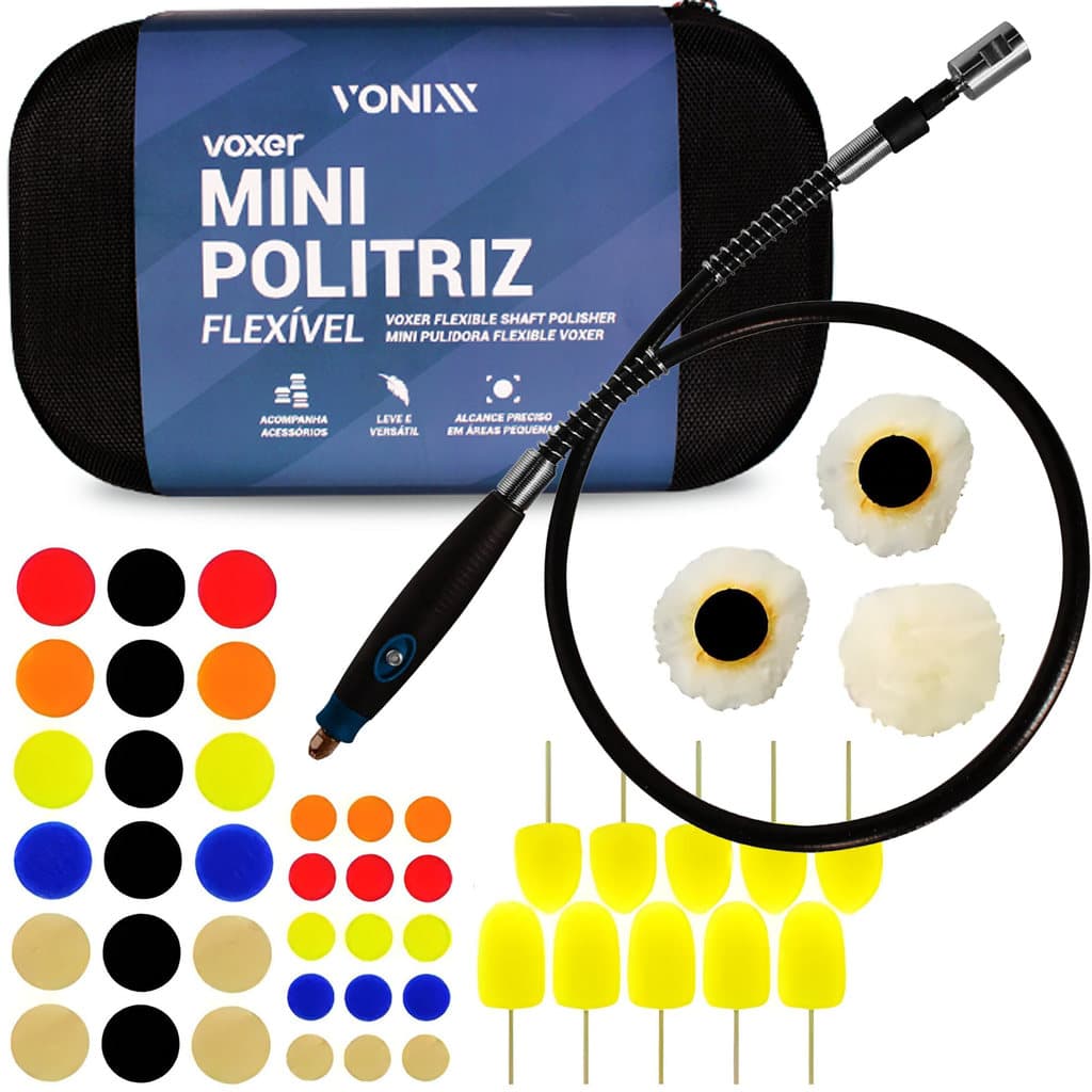 Mini Politriz Flexivel Voxer Polimento Automotivo Profissional Premium Alta Performance
