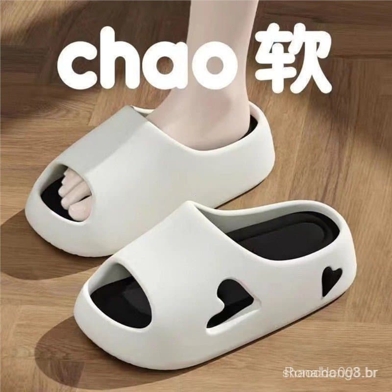Chinelos De Plataforma Grossa , Sapatos De Praia Da Moda Antiderrapantes , Simplicidade Casual Sola Macia Coração Unisse