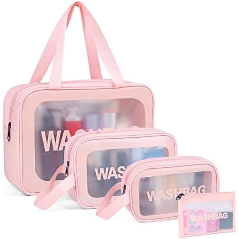 YuanCheng Upgrade Bolsas De Higiene Para Viagem Mulheres , Pacote-4 Maquiagem De Tamanhos Diferentes Com Alça , Cosmétic