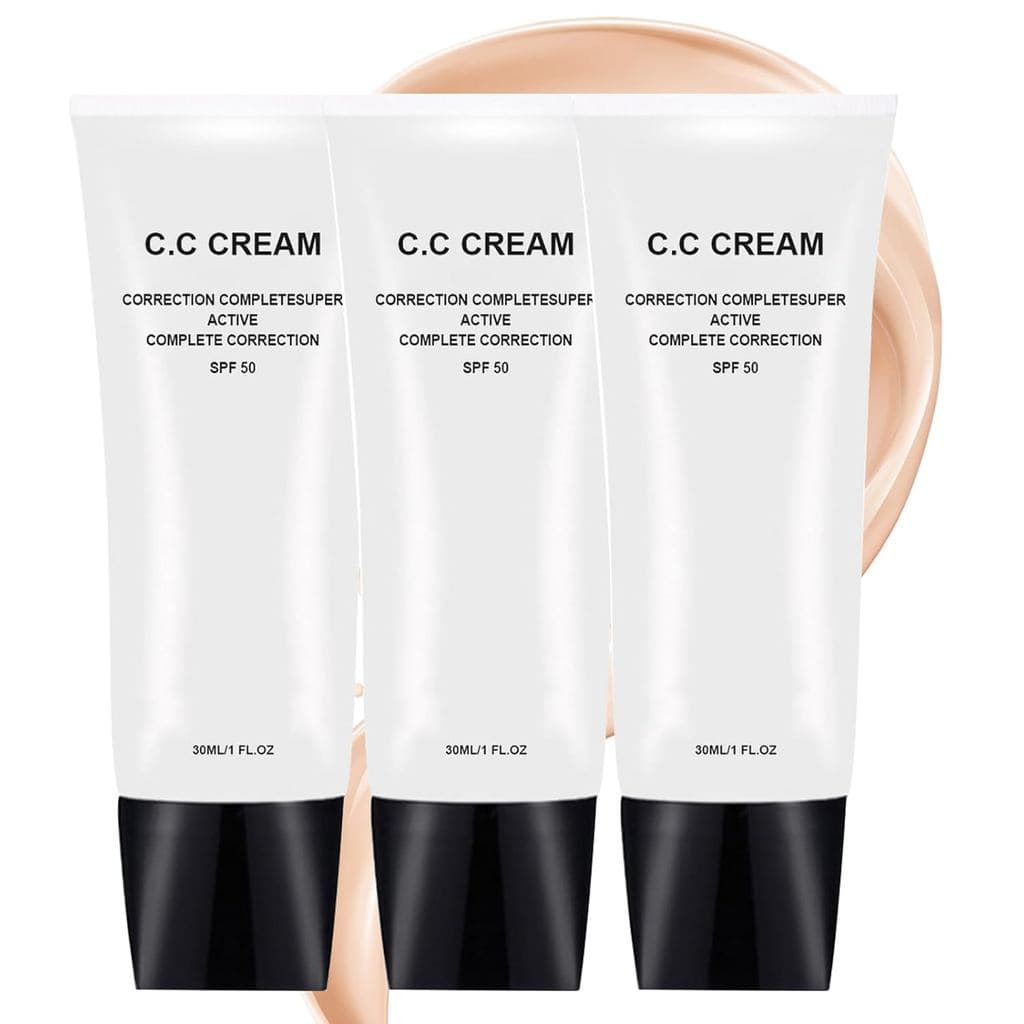 3PCS Creme CC Ajustador de Tom de Pele SPF 50, Primer Pré-Maquiagem Hidratante Corretivo de Tom de Pele NMJE