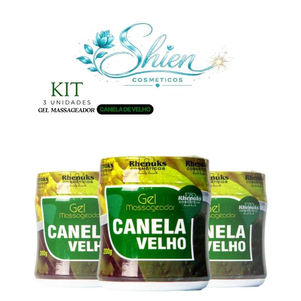 Kit 3 Unidades Gel Massageador Canela Velho  Rhenuks