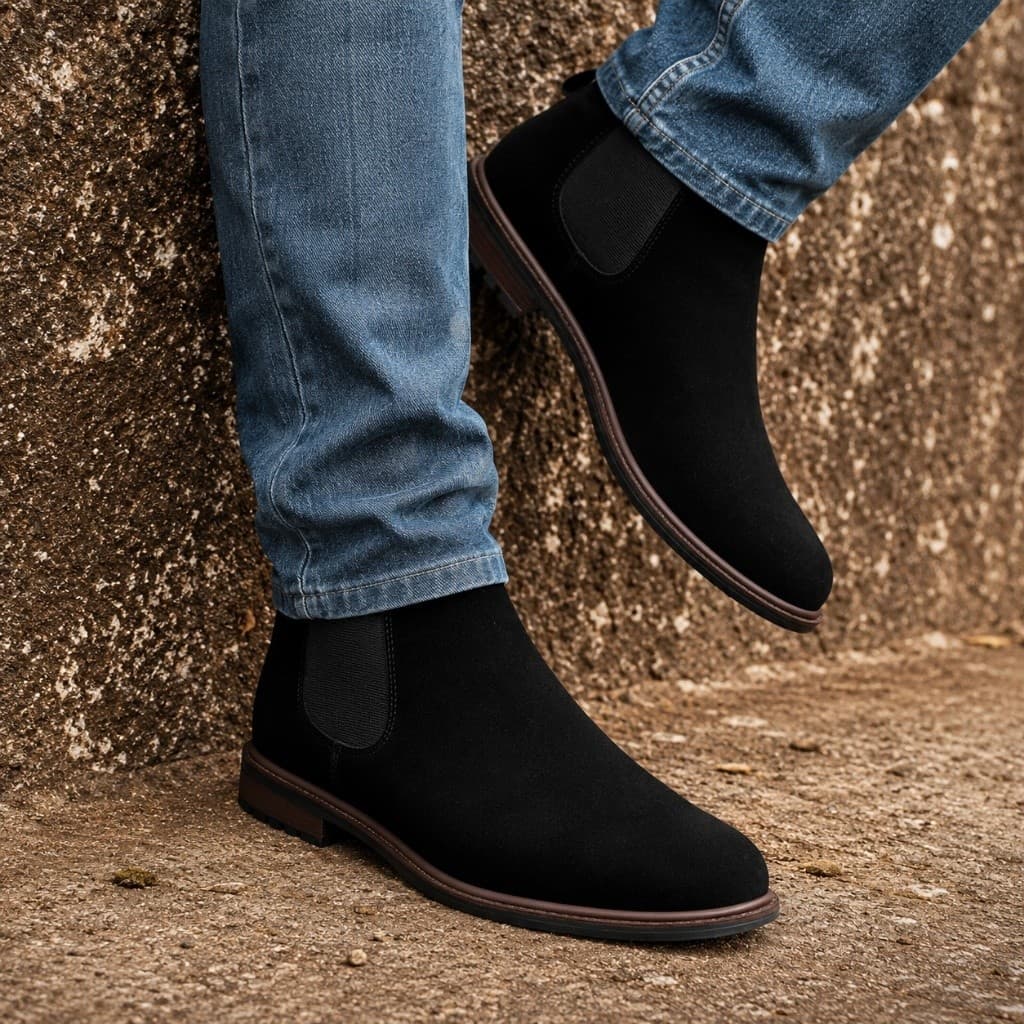 Botina Masculina Bota Chelsea Camurça Elegante Leve e  Confortável - Lançamento Country 2026
