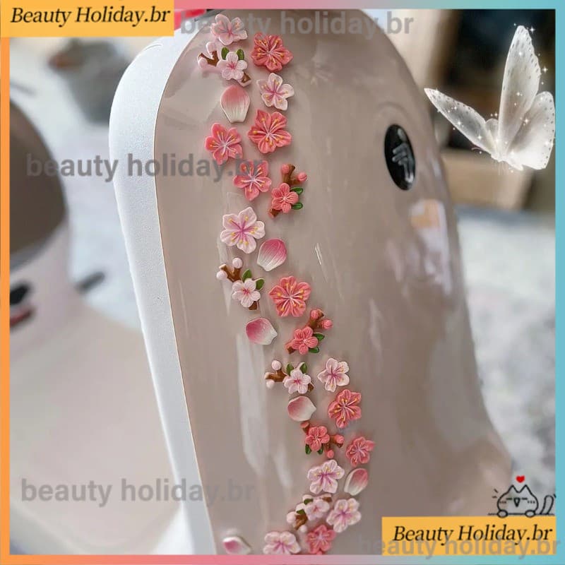32 Pçs 3D Flor De Pêssego Simulação Sakura Decoração Do Carro Interior Console Central Criativo Meninas Brinquedo