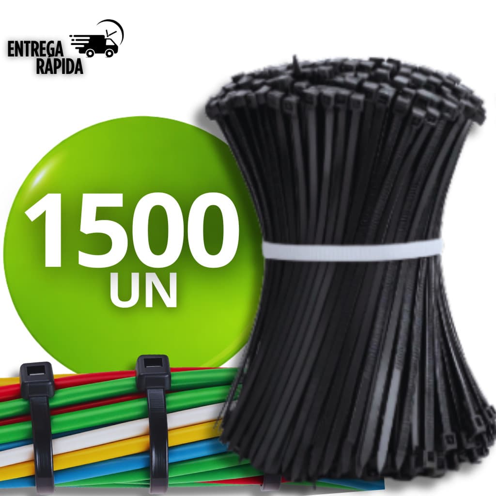Conjunto Abraçadeiras 2,5 x200mm Plástica Preto Nylon Enforc@ G@to Reforçada Presilha Lacre Cinta Mecânico
