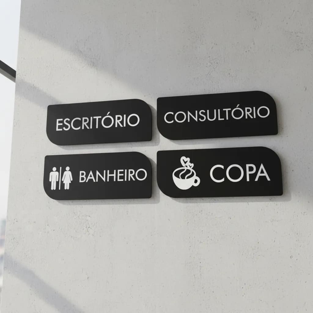 Placa Para Portas Sinalização Em Acrílico Super Plaquinhas