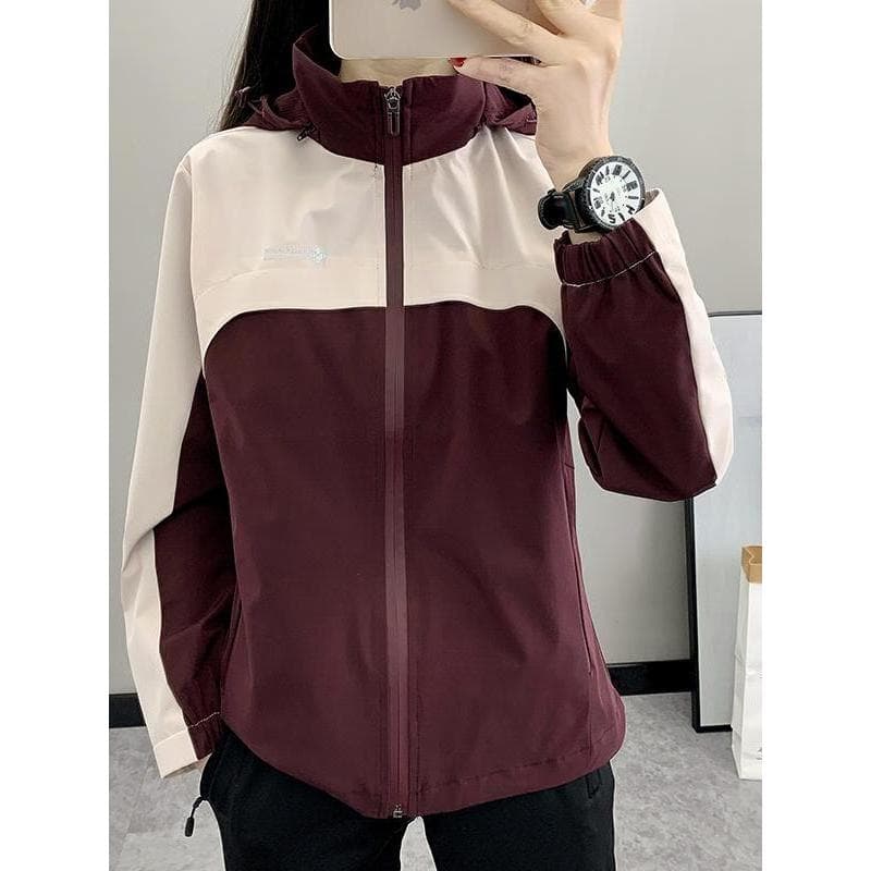 Jaqueta ao ar livre feminina primavera outono forro de malha à prova de vento à prova dwindproof água caminhadas jaqueta