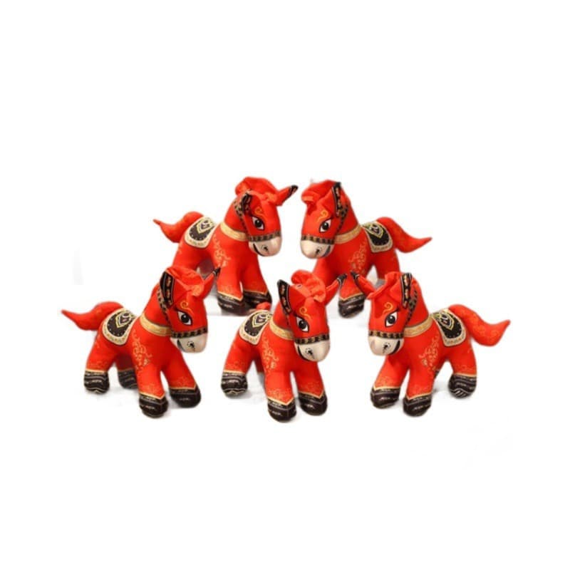 2026 ano do cavalo mascote brinquedo de pelúcia boneca tecido cavalo multicolorido cavalo pônei boneca pingente ano novo