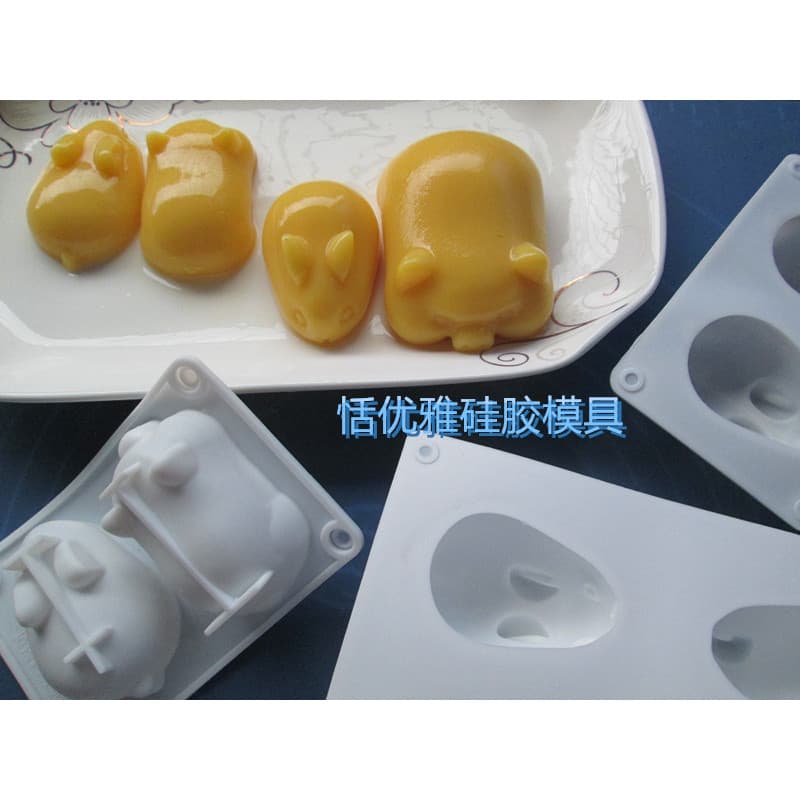 2 em 6 em 3D Coelho Molde de Bolo de Silicone Sobremesa Francesa Mousse Forno Pudim Aromaterapia Peças de Gesso