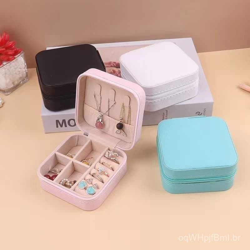 ANA1108 KIT 12 pcs Porta Jóias Portátil Caixinha Bolsa de Armazenamento Colar Brincos Anéis