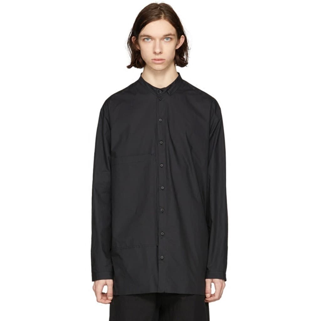 GAOSTUDIOS Raw Edge Gola Camisa Masculina Perfil Simples Marca de Designer Original Camisa Casual de Algodão Puro