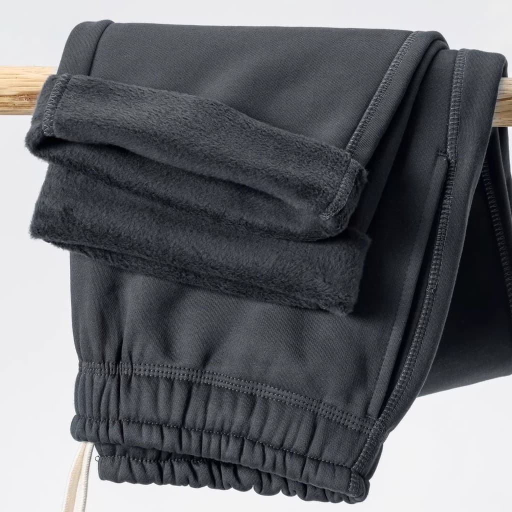 390g forro de lã cinza carbono calças de perna reta estilo outono inverno fio duplo lã de uma peça