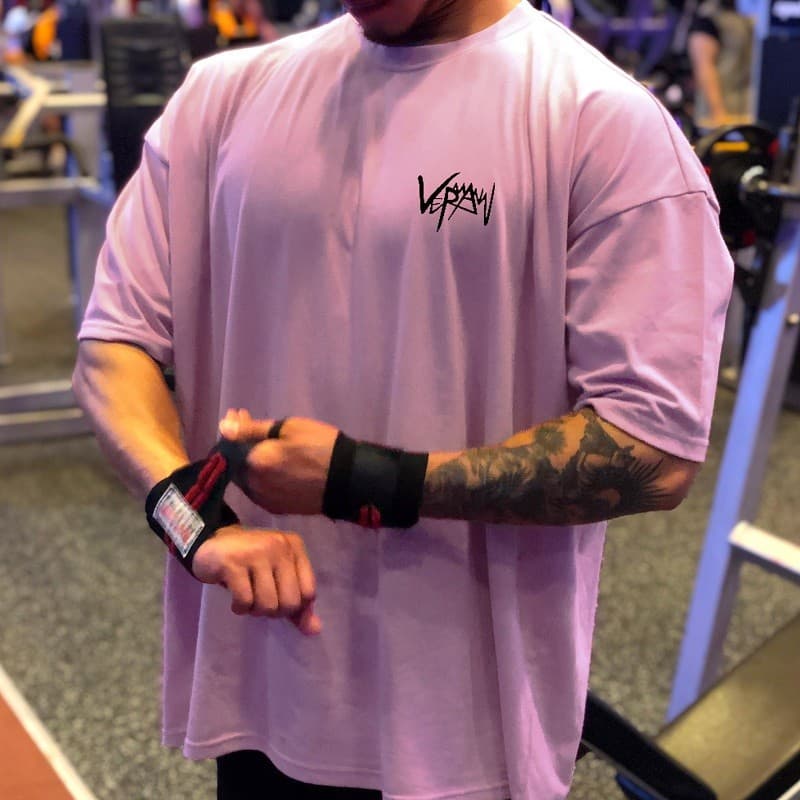 Verão muscular roupas de Fitness de manga curta homens Plus Size solto irmãos correndo roupas de treinamento ao ar livre