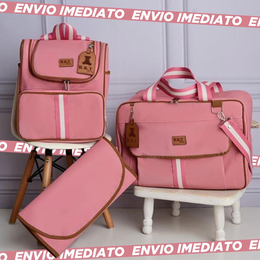 Kit Bolsas Maternidade Mala De Bebê Com Mochila Grande 2 Em 1