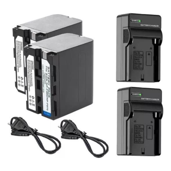 Kit 2 Bat F970 + 2 Carregador Para Led Yongnuo Yn608 Yn600