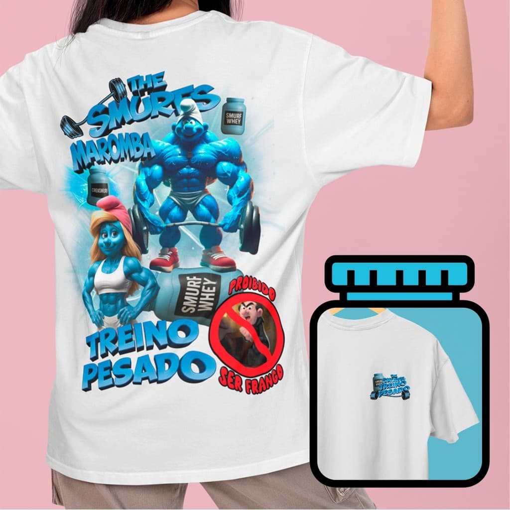 Camisa De treino Smurf Maromba Treino Pesado Camiseta Look Academia Busão unissex Algodão Premium