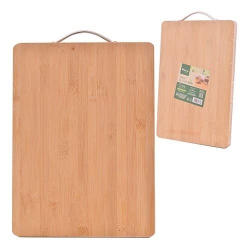 Tábua De Bambu Cozinha Corte Carne Queijo Grande Com Alça 40cm