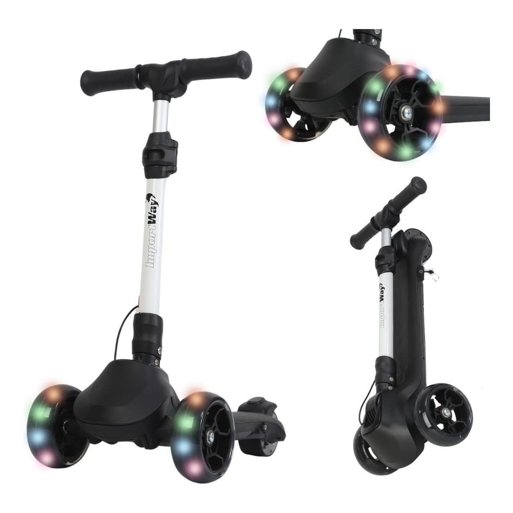 PATINETE ELÉTRICO INFANTIL 3 RODAS COM LED DOBRÁVEL BW386