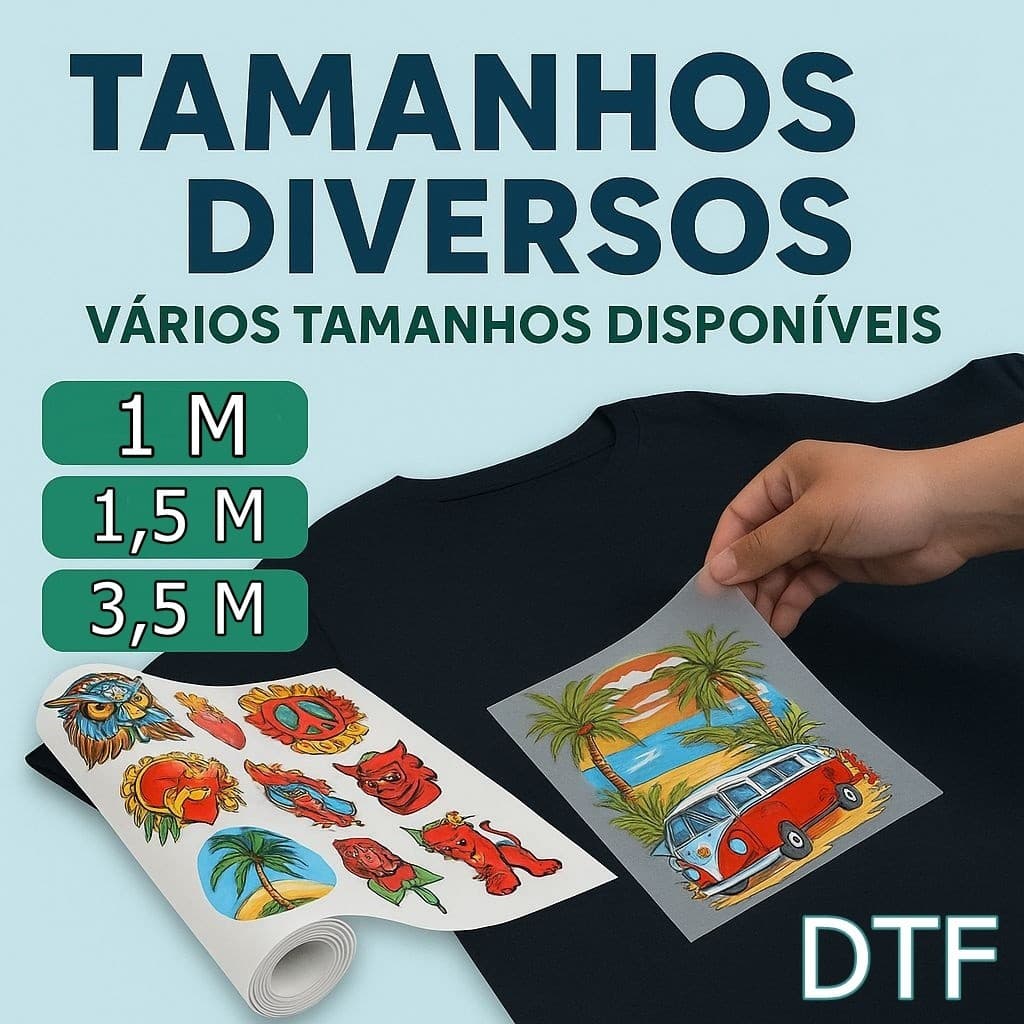 DTF Impressão Textil Premium Para Estamparia de Camisetas Qualquer Tecido 1,50 METRO Por 57CM