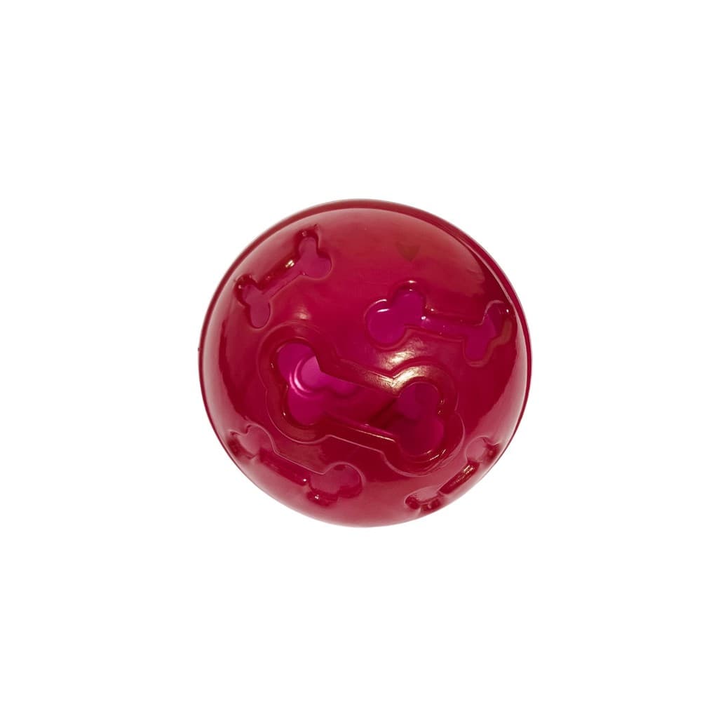 Bola Petisco Interativo Vermelho Neon 11cm Free BPA Brinquedo Pet Resistente