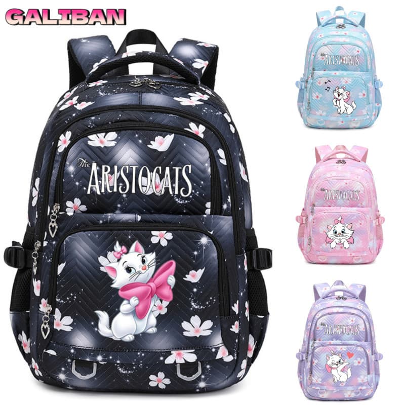 Desenhos animados Mary gato menina mochila menina dos desenhos animados saco de escola grande capacidade saco de escola
