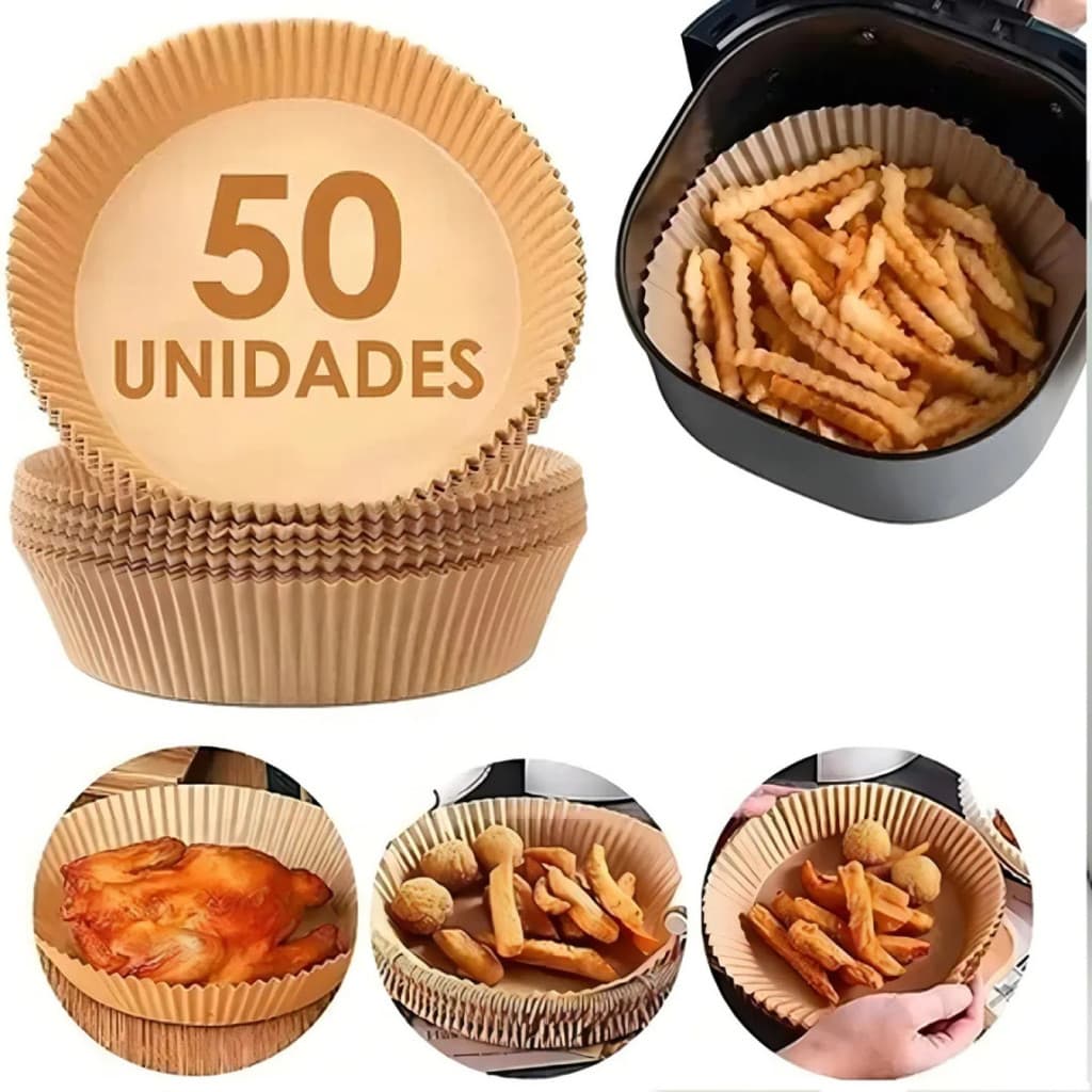 Kit 50 Formas Fritadeira Elétrica Descartável Para Air Fry