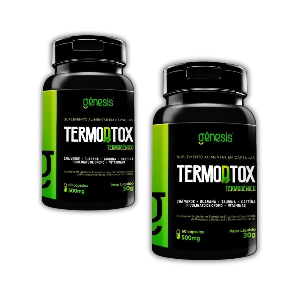 Kit 2 TermoDtox Termogênico 60 Cápsulas Gênesis