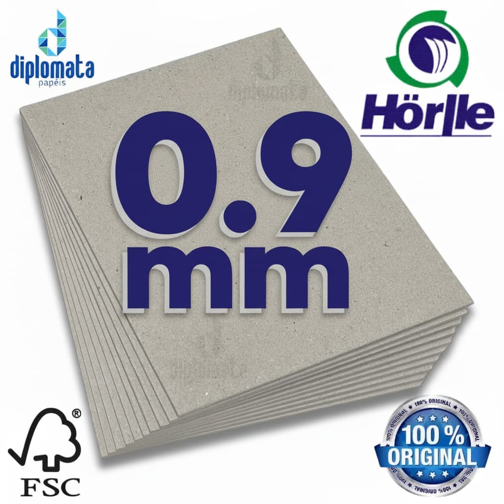 Papelão Holler Original 0.9 mm (Cartão Cinza H55 Horlle 0.95mm) Diversas Medidas para Encadernação Cartonagem Artesanato