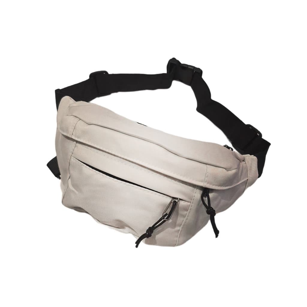 Pochete Bolsa Grande Transversal Ajustável Lisa Cor Branco