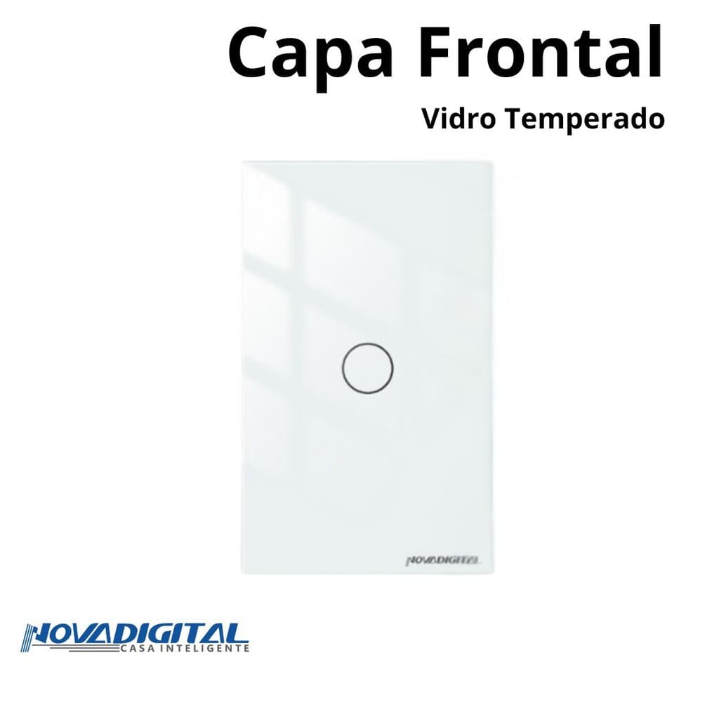 Capa Espelho Frontal Interruptor Touch 1 Botão Branco/Preto Nova Digital 4x2