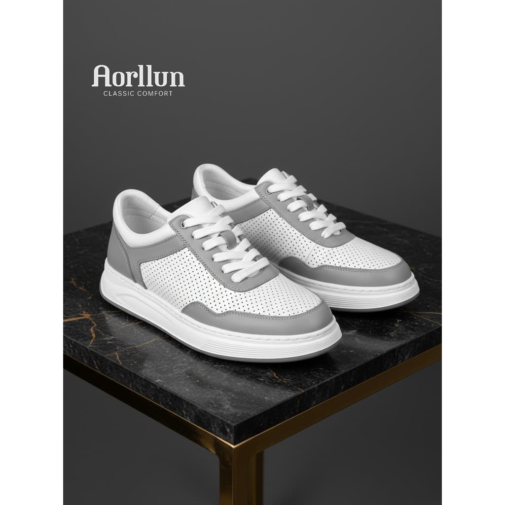 Oralen sapatos masculinos 2026 novo estilo verão respirável couro genuíno oco Ultra-leve sola macia couro puro sapatos c