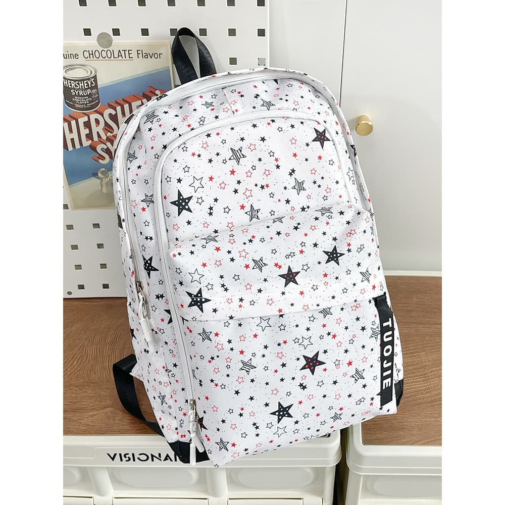 Novo estilo americano mochila feminina estudantes do ensino médio grande capacidade Gypsophila mochila masculina faculda