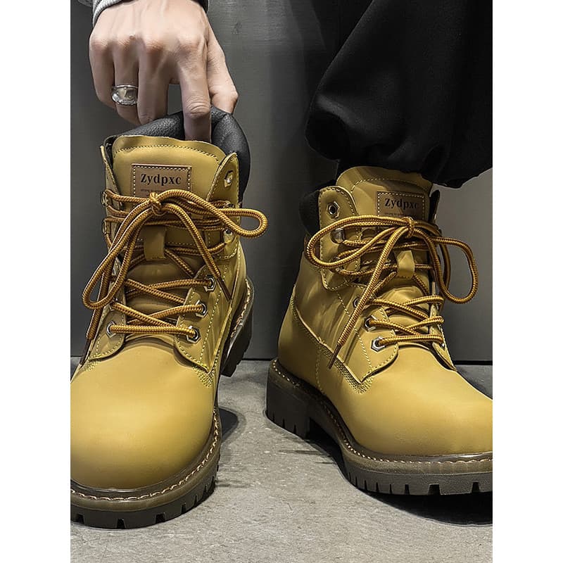 Rubarbo botas masculinas de couro genuíno de alta qualidade primavera verão respirável ao ar livre Workwear montanhismo
