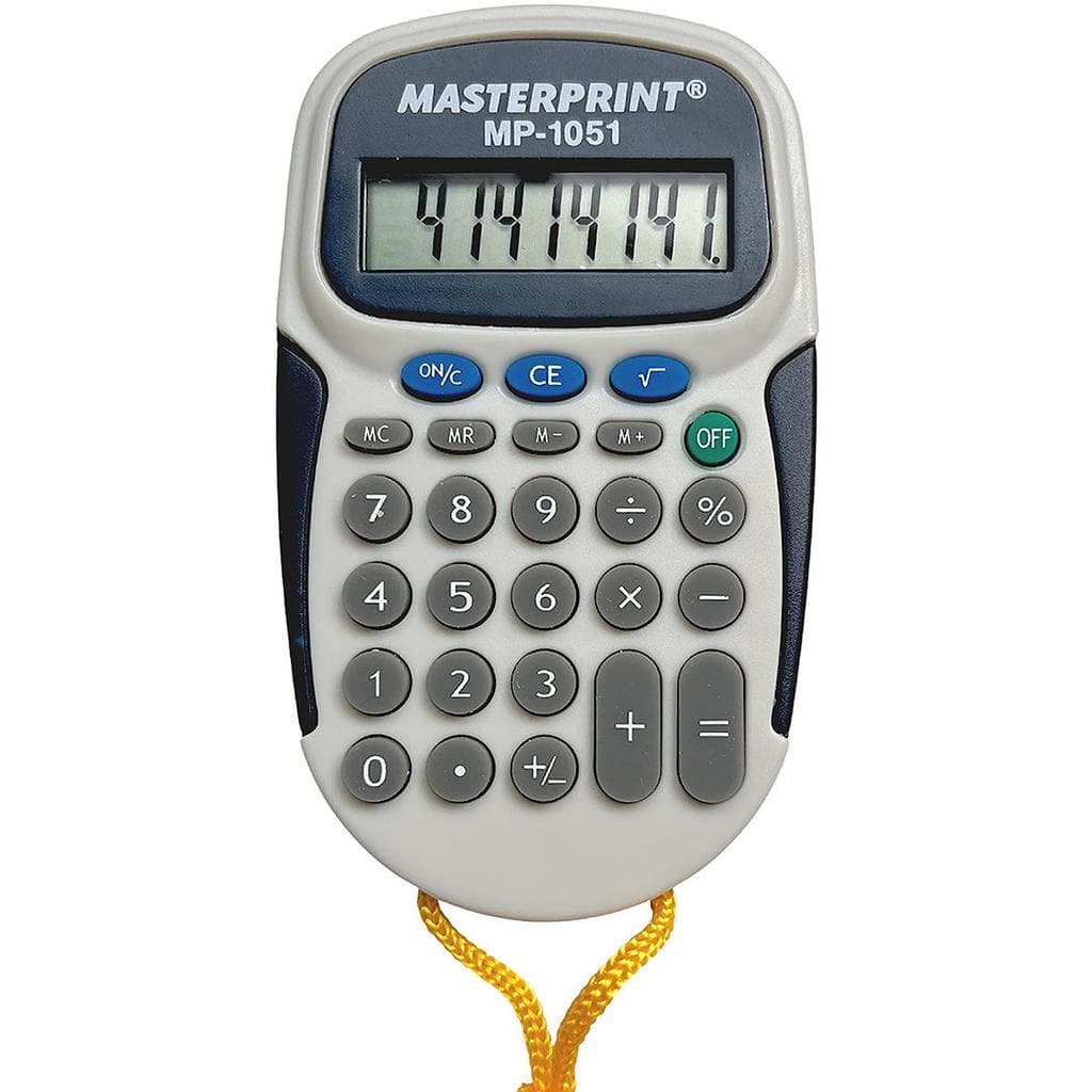 Calculadora Eletrônica Pequena de Bolso com Cordão 8 Dígitos Compacta Masterprint MP-1051