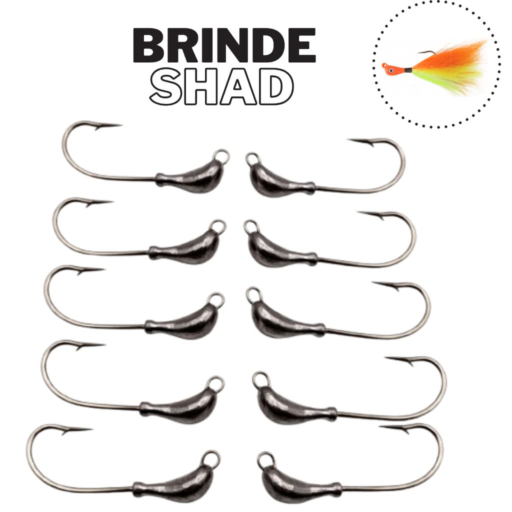 Jig Head Anzol Pesca Kit 10un Atado Two Jig de Pena Banana Xuxinha Robalo Tucunaré Traíra Isca Artificial