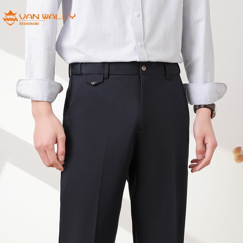 Calças presidencial cintura elástica calças retas masculinas cintura estiramento negócios calças casuais durável Drape t