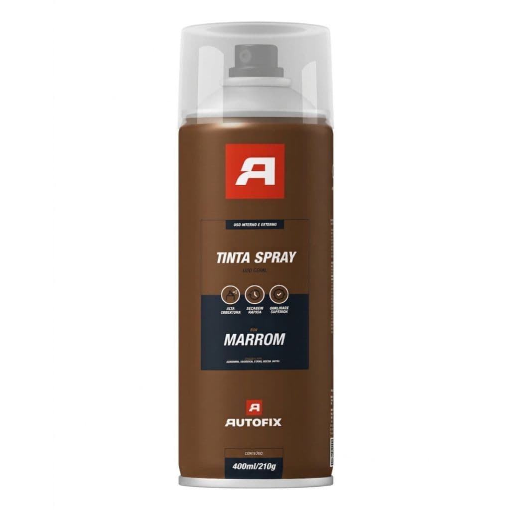 Tinta Spray Uso Geral 400ml Marrom Metal Madeira Autofix Aerossol Ok