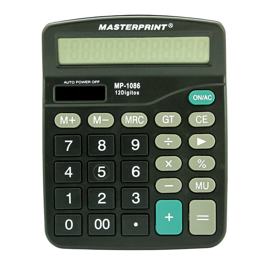 Calculadora Eletrônica de Mesa 12 Dígitos Masterprint MP1086