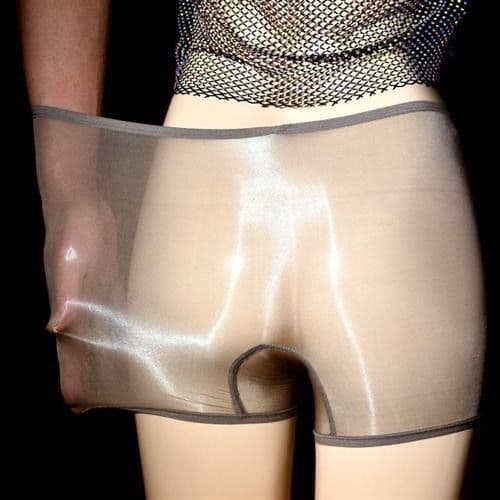 Zero sentido masculino feminino cavalo óleo roupa interior mercerizado Shorts oleoso transparente Boxer Briefs nova sem