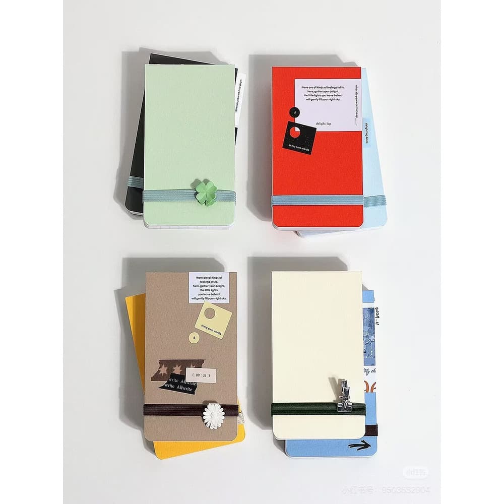 Coreia coreia wannathis Mini portátil bloco de notas cinta manual funcional diário grade caderno em branco